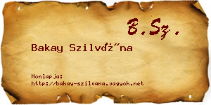 Bakay Szilvána névjegykártya
